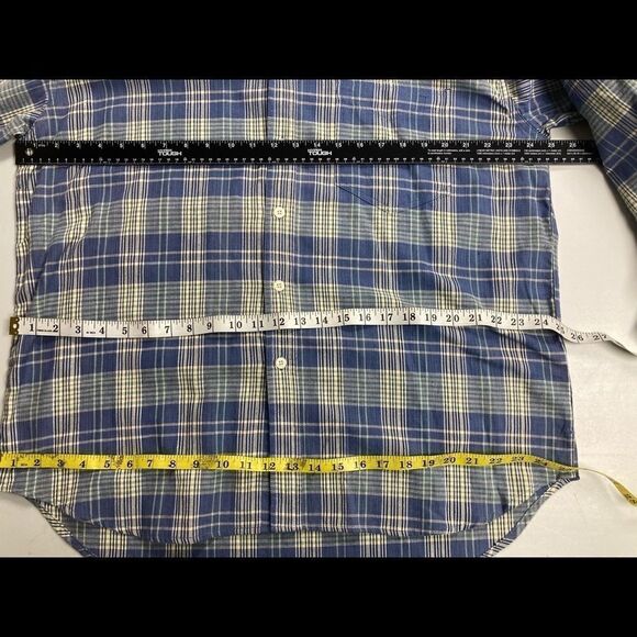 BASIC‎ EQUIPMENT Clothing Co. Men’s Shirt, size Large, blue plaid, New With Tags - Picture 9 of 11